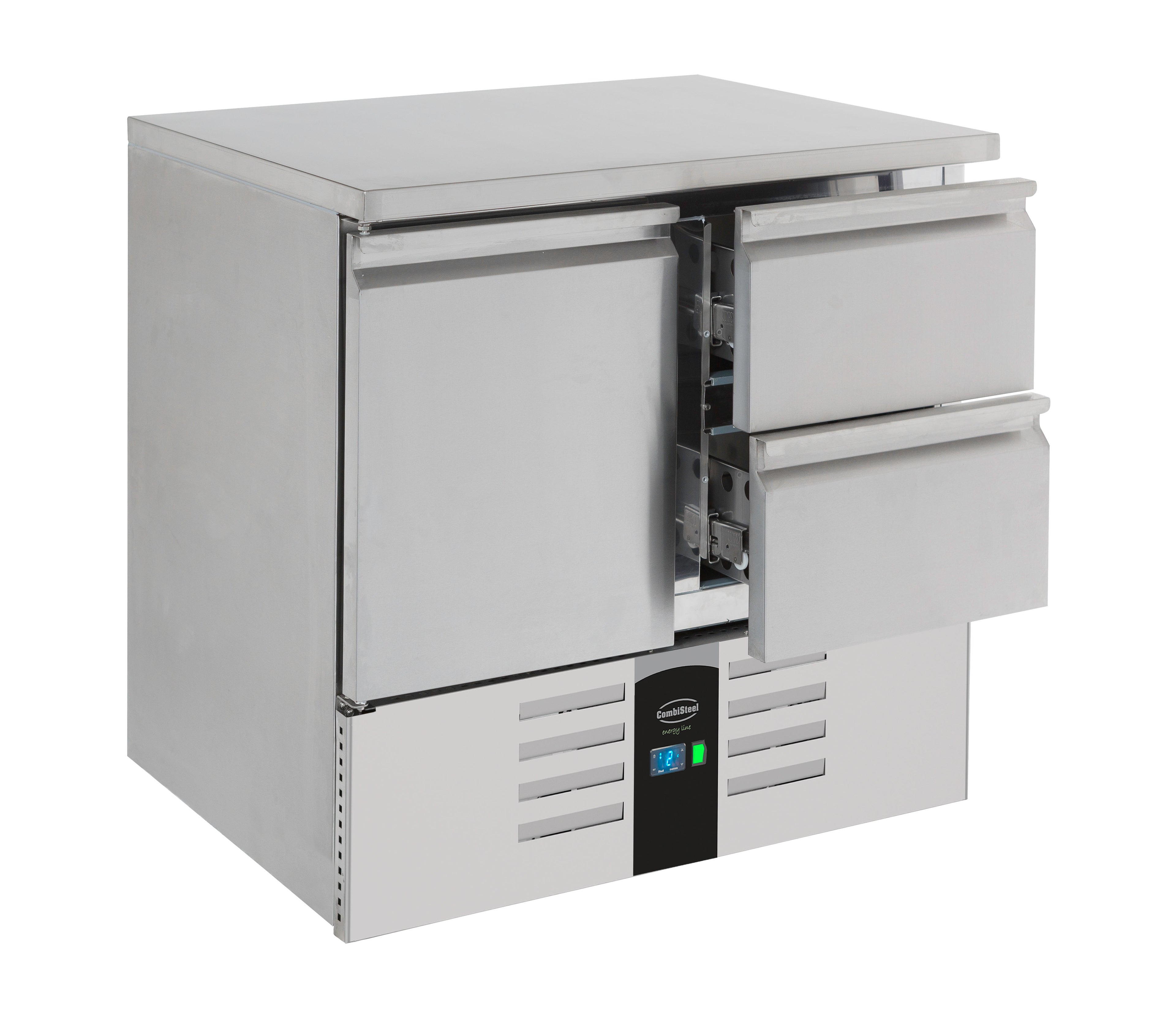 CombiSteel REFRIGERATED COUNTER 1 DOOR/2 DRAWERS ENERGY LINE  EQUIPPED WITH EVAPORATOR