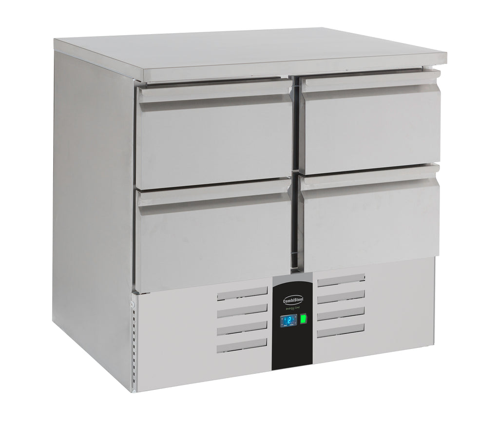 CombiSteel REFRIGERATED COUNTER 4 DRAWERS ENERGY LINE  EQUIPPED WITH EVAPORATOR