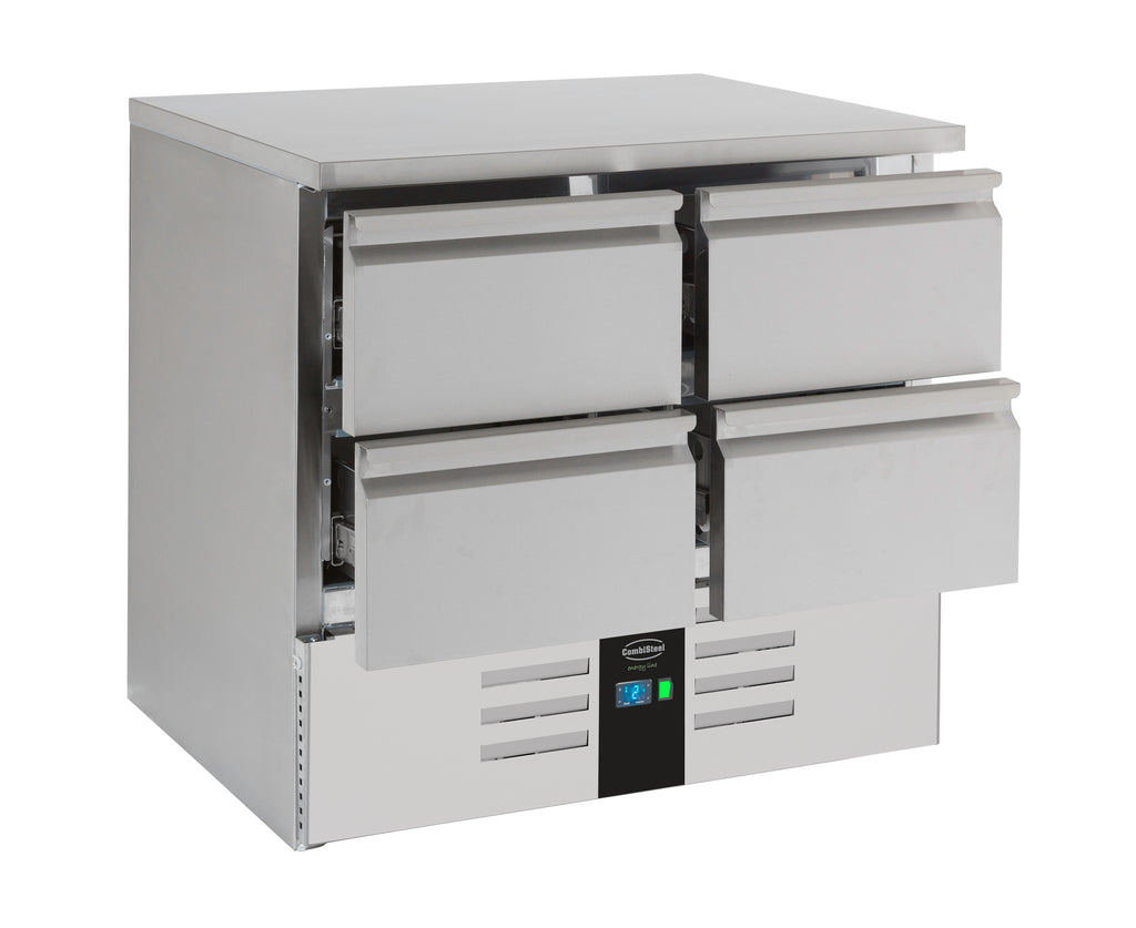 CombiSteel REFRIGERATED COUNTER 4 DRAWERS ENERGY LINE  EQUIPPED WITH EVAPORATOR