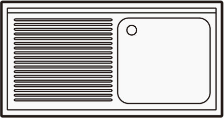 CombiSteel 700 SINK UNIT SHELF FLAT PACKED 1 RIGHT 1200