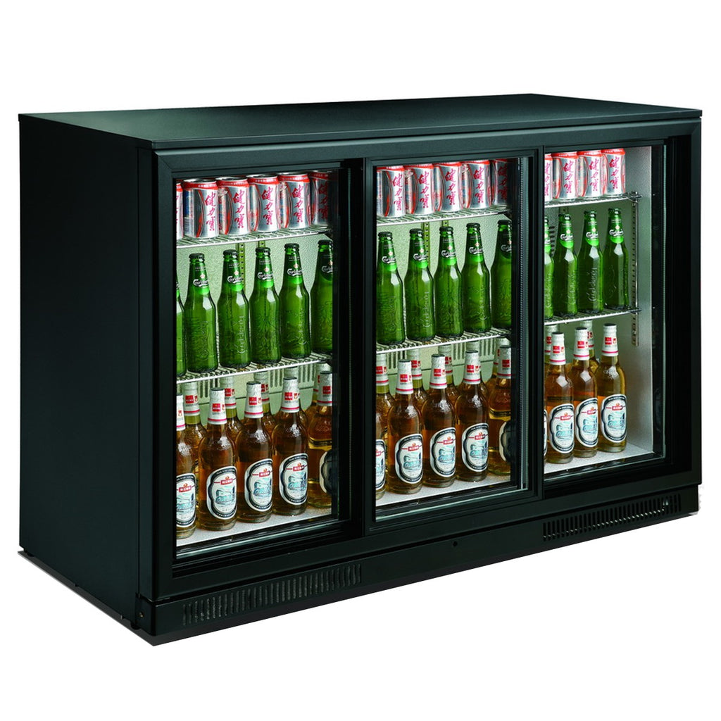 CombiSteel BACKBAR COOLER BLACK 3 SLIDING DOORS