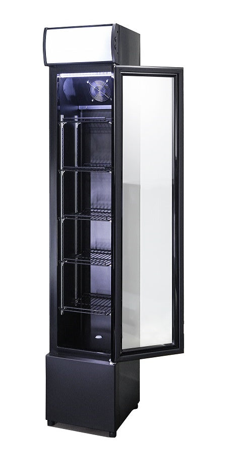 CombiSteel GLASS DOOR REFRIGERATOR NARROW BLACK