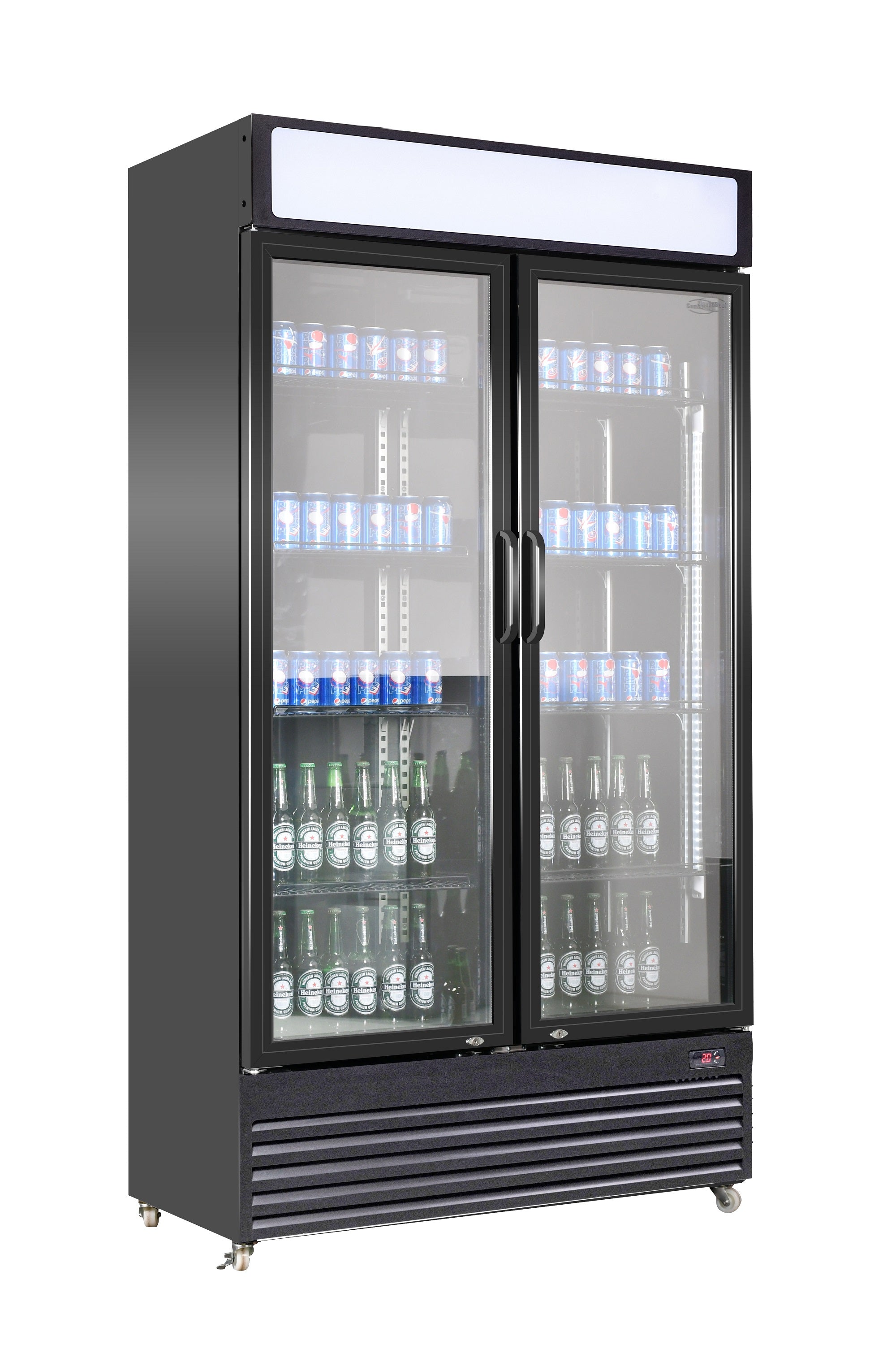 CombiSteel REFRIGERATOR 2 GLASS DOORS BEZ-780 GD BLACK – commercial catering equipment
