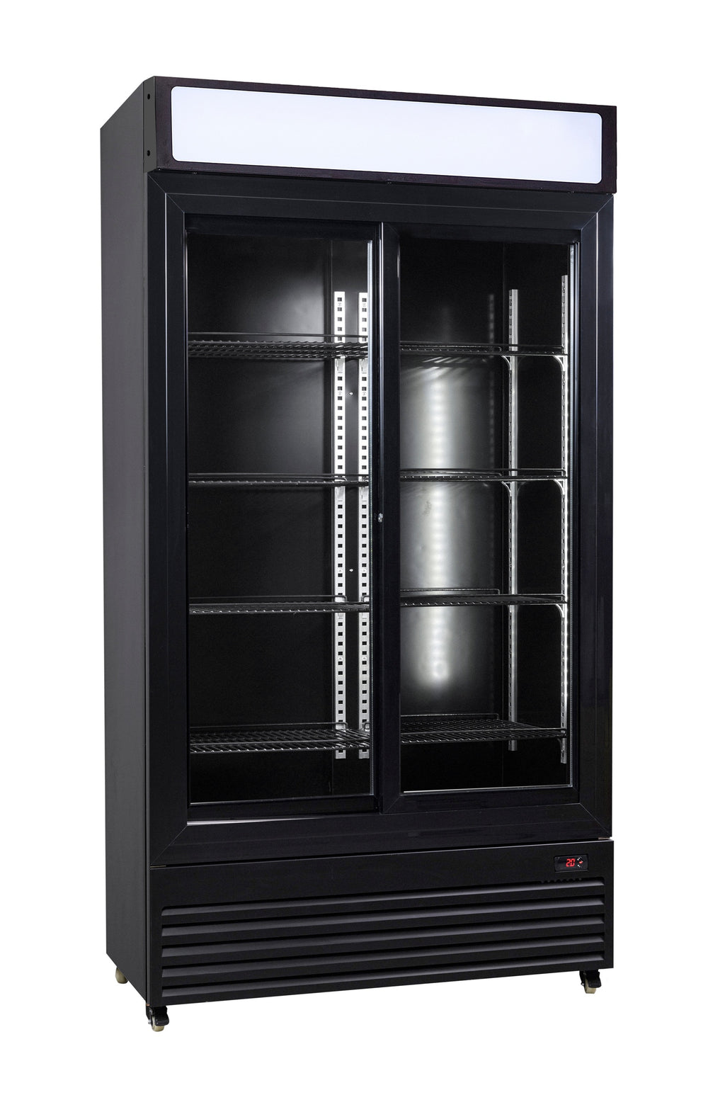 CombiSteel REFRIGERATOR WITH SLIDING GLASS DOORS BEZ-780 SL BLACK
