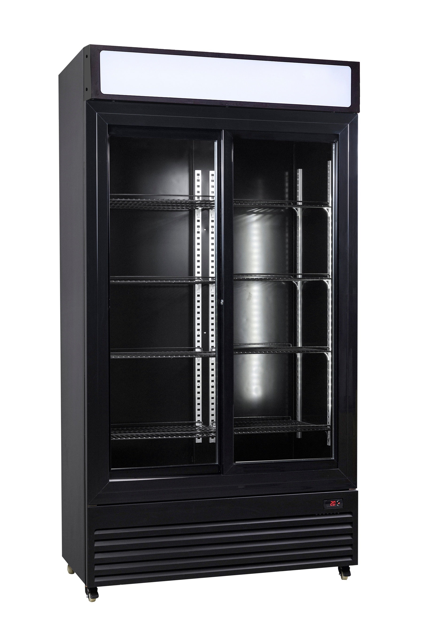 CombiSteel REFRIGERATOR WITH SLIDING GLASS DOORS BEZ-780 SL BLACK