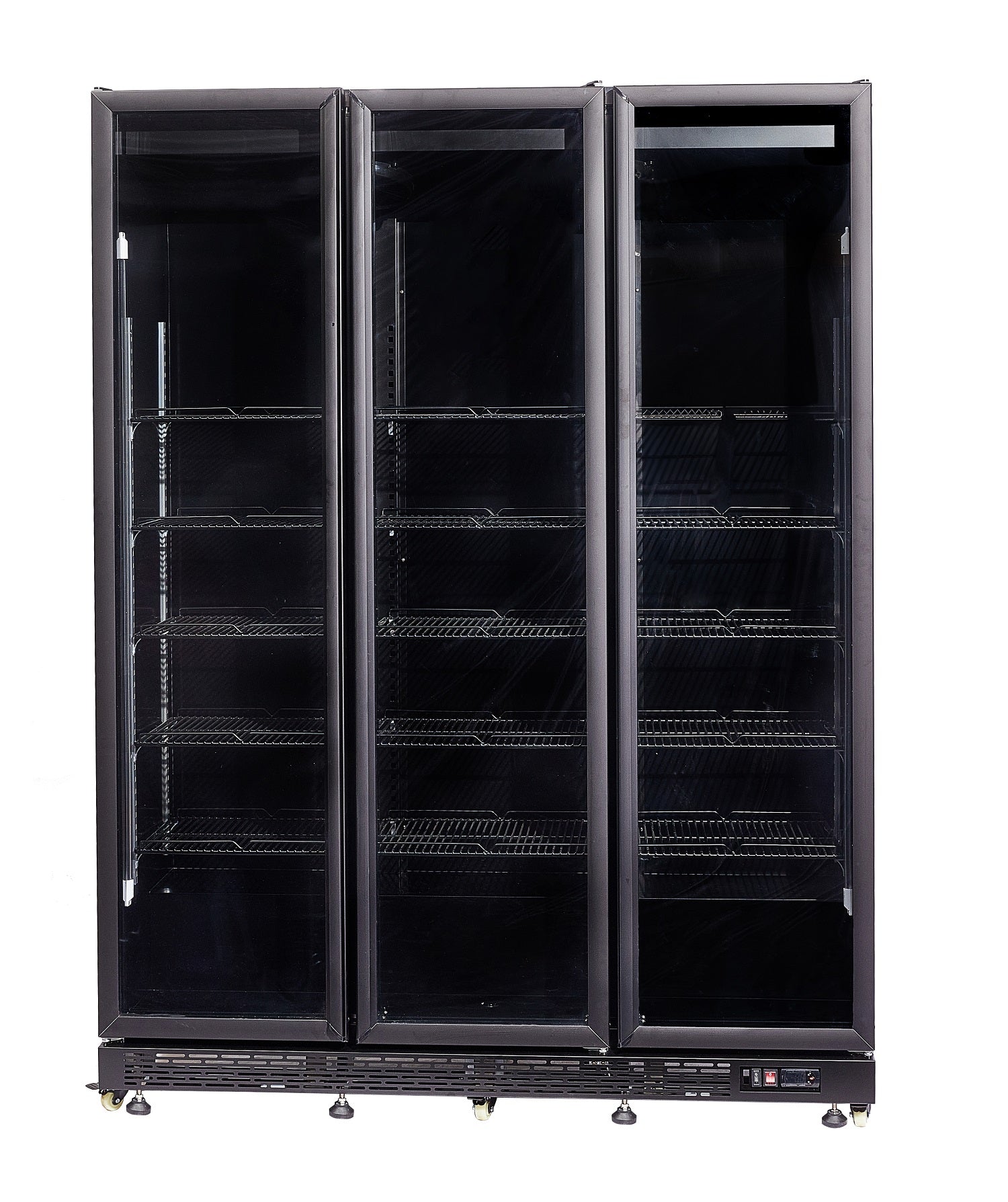 CombiSteel REFRIGERATOR 3 GLASS DOORS BLACK NAP-1200 HT - WITH DOOR HEATING