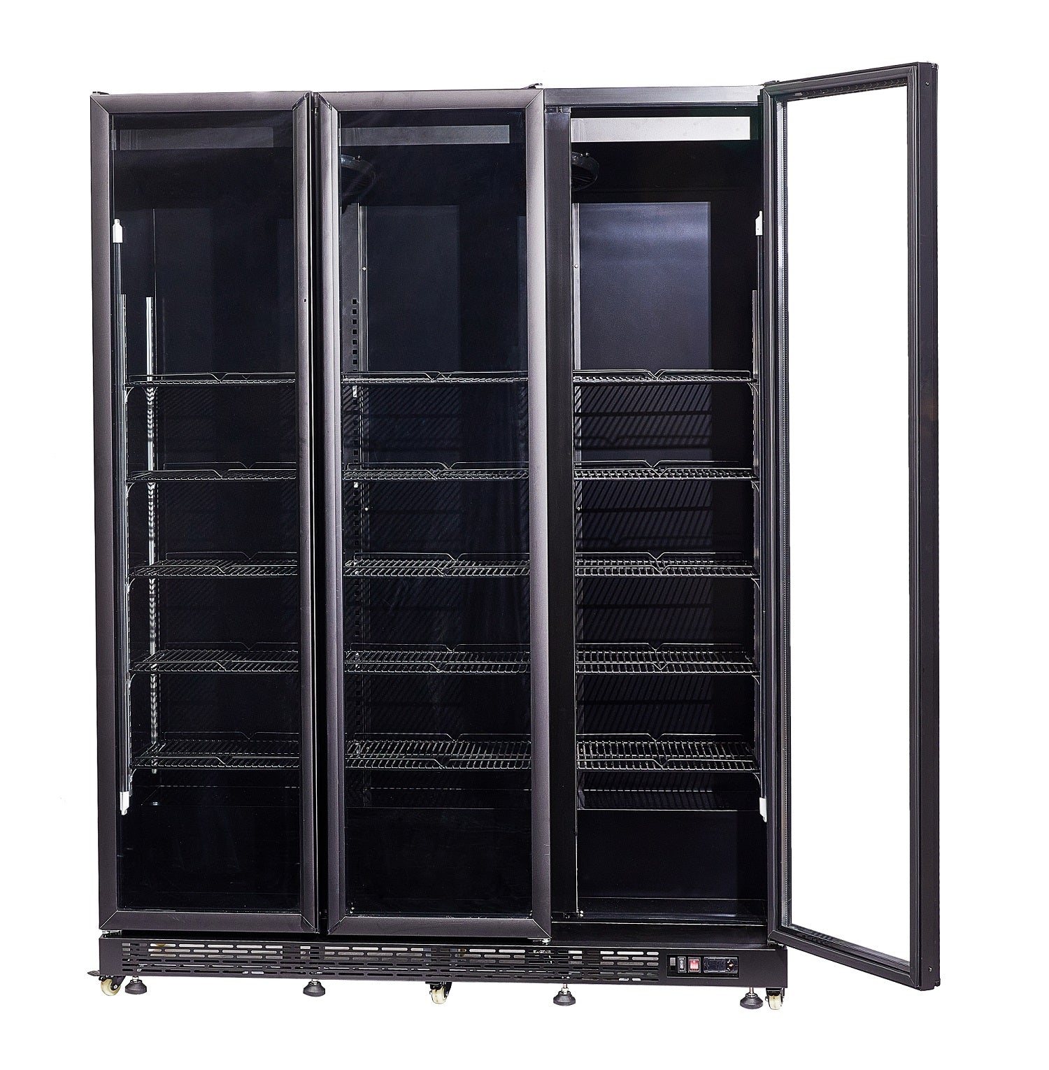 CombiSteel REFRIGERATOR 3 GLASS DOORS BLACK NAP-1200*TRANSPORT ON REQUEST*