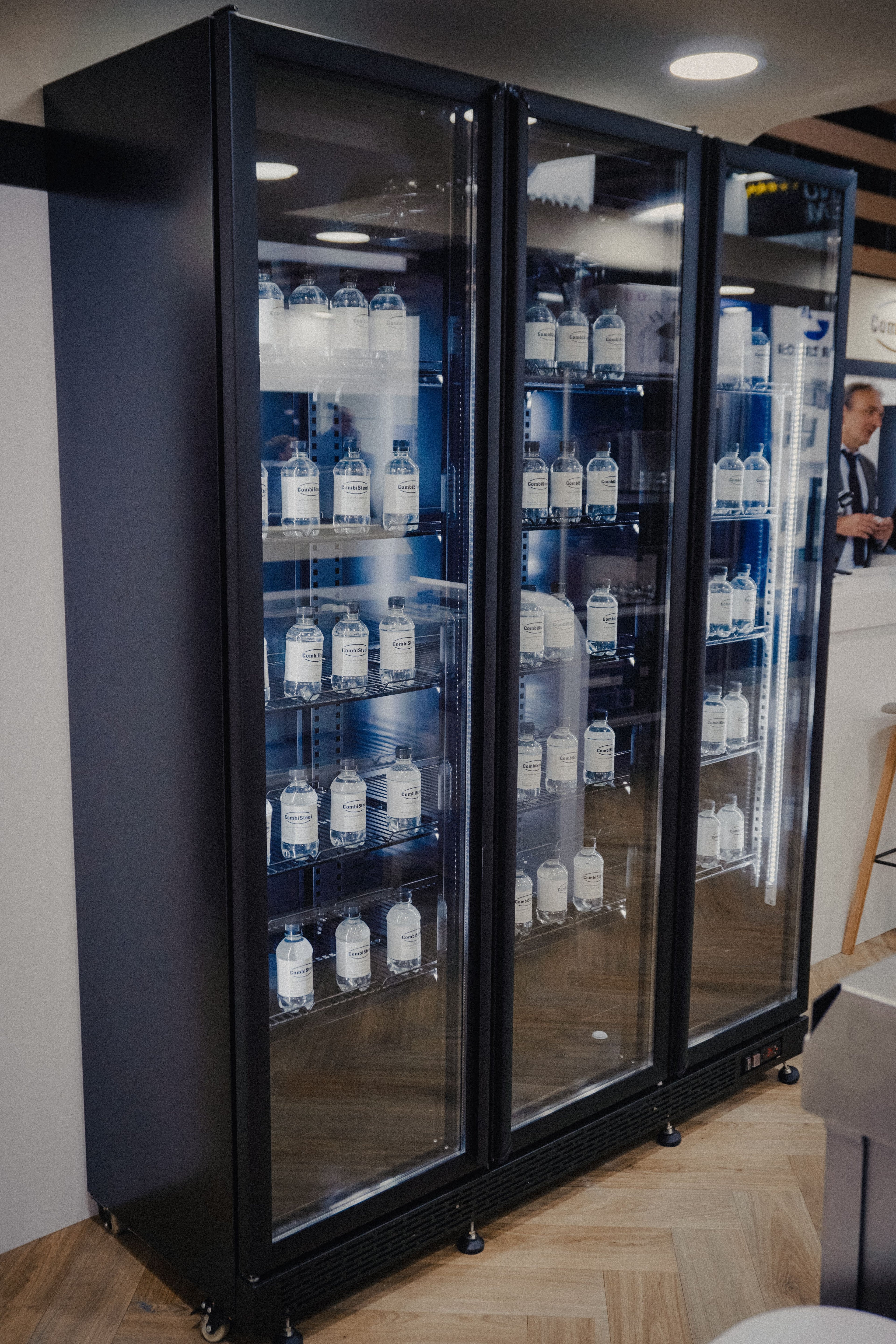 CombiSteel REFRIGERATOR 3 GLASS DOORS BLACK NAP-1200*TRANSPORT ON REQUEST*