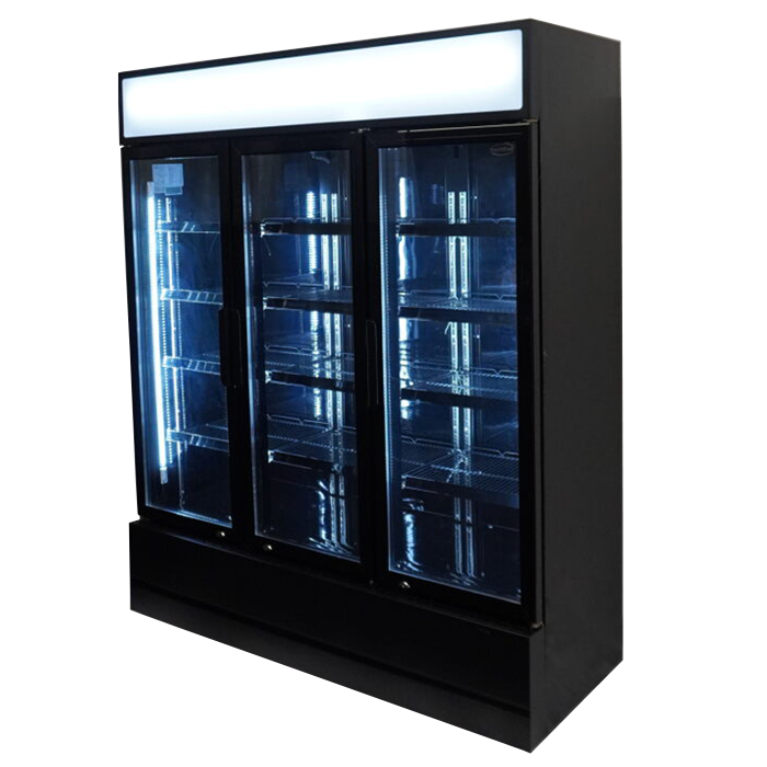 CombiSteel REFRIGERATOR 3 GLASS DOORS BLACK FCU-1200 BL