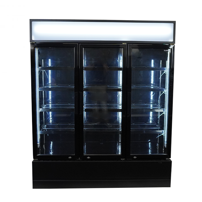 CombiSteel REFRIGERATOR 3 GLASS DOORS BLACK FCU-1200 BL