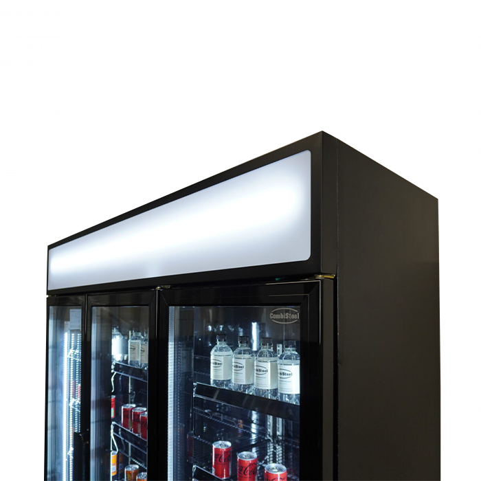 CombiSteel REFRIGERATOR 3 GLASS DOORS BLACK FCU-1200 BL