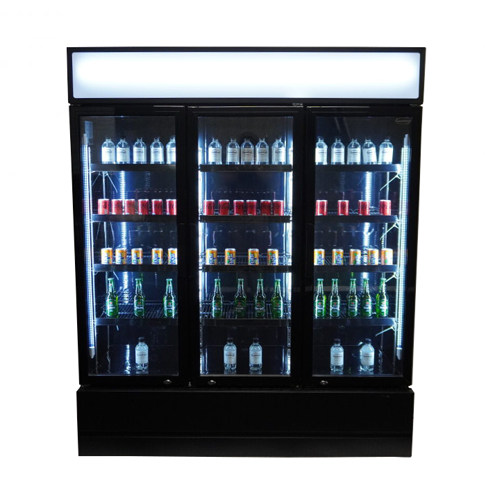 CombiSteel REFRIGERATOR 3 GLASS DOORS BLACK FCU-1200 BL
