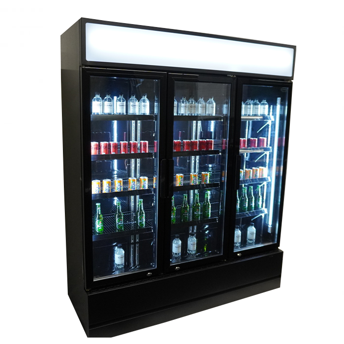 CombiSteel REFRIGERATOR 3 GLASS DOORS BLACK FCU-1200 BL