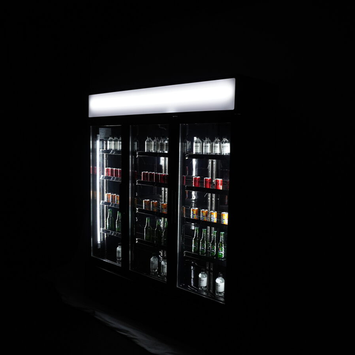 CombiSteel REFRIGERATOR 3 GLASS DOORS BLACK FCU-1200 BL