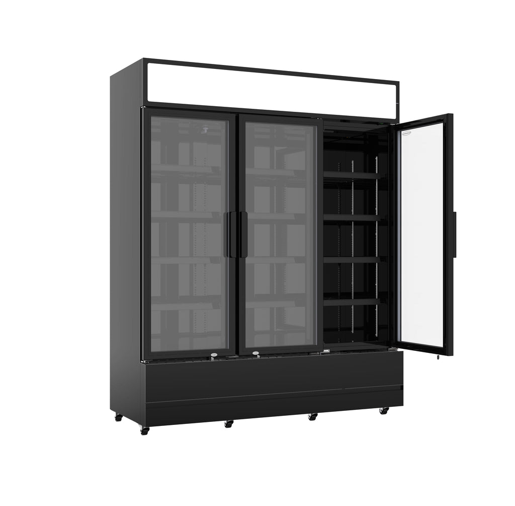 CombiSteel REFRIGERATOR 3 GLASS DOORS BLACK FCU-1200 BL