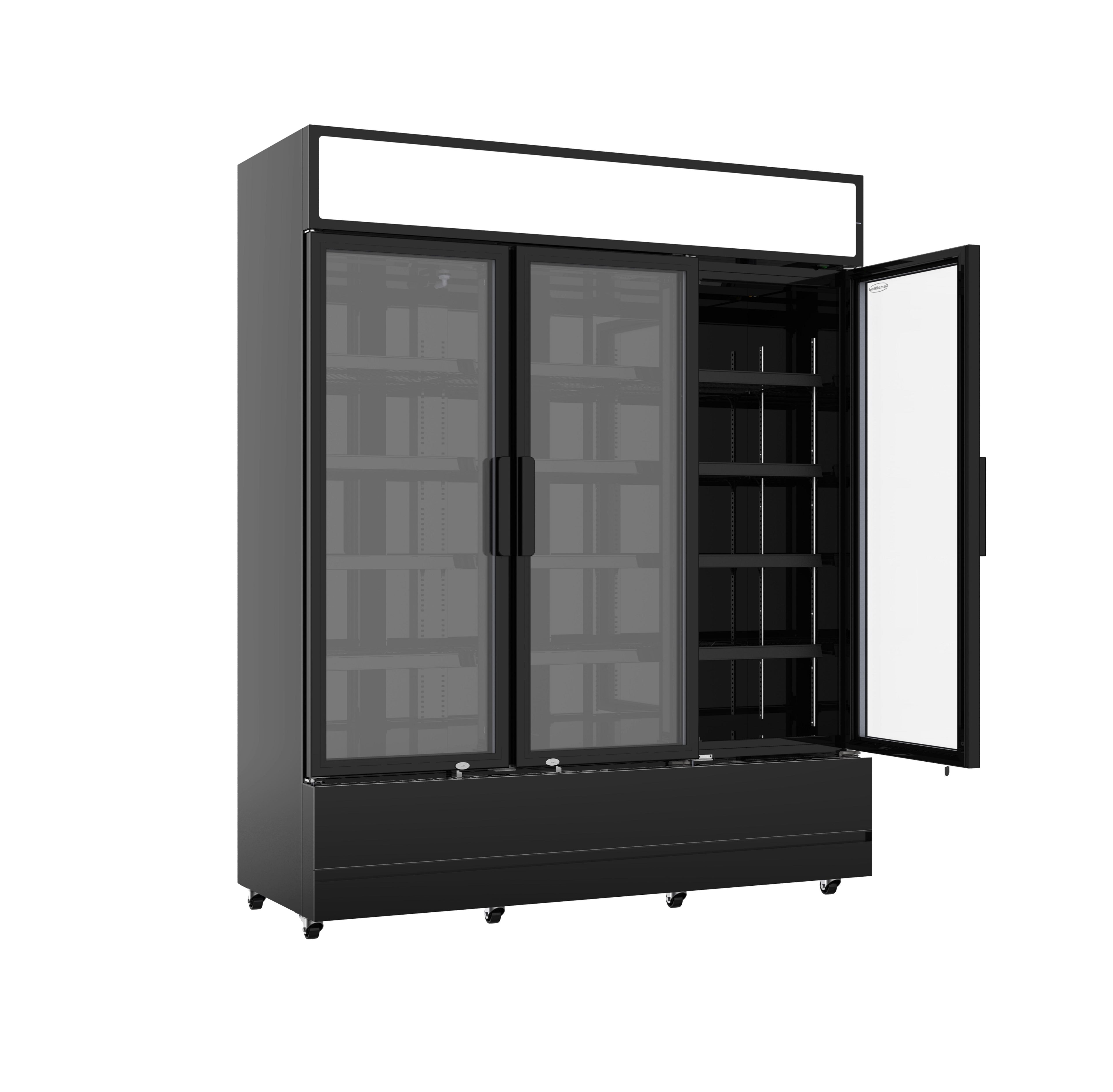 CombiSteel REFRIGERATOR 3 GLASS DOORS BLACK FCU-1200 BL