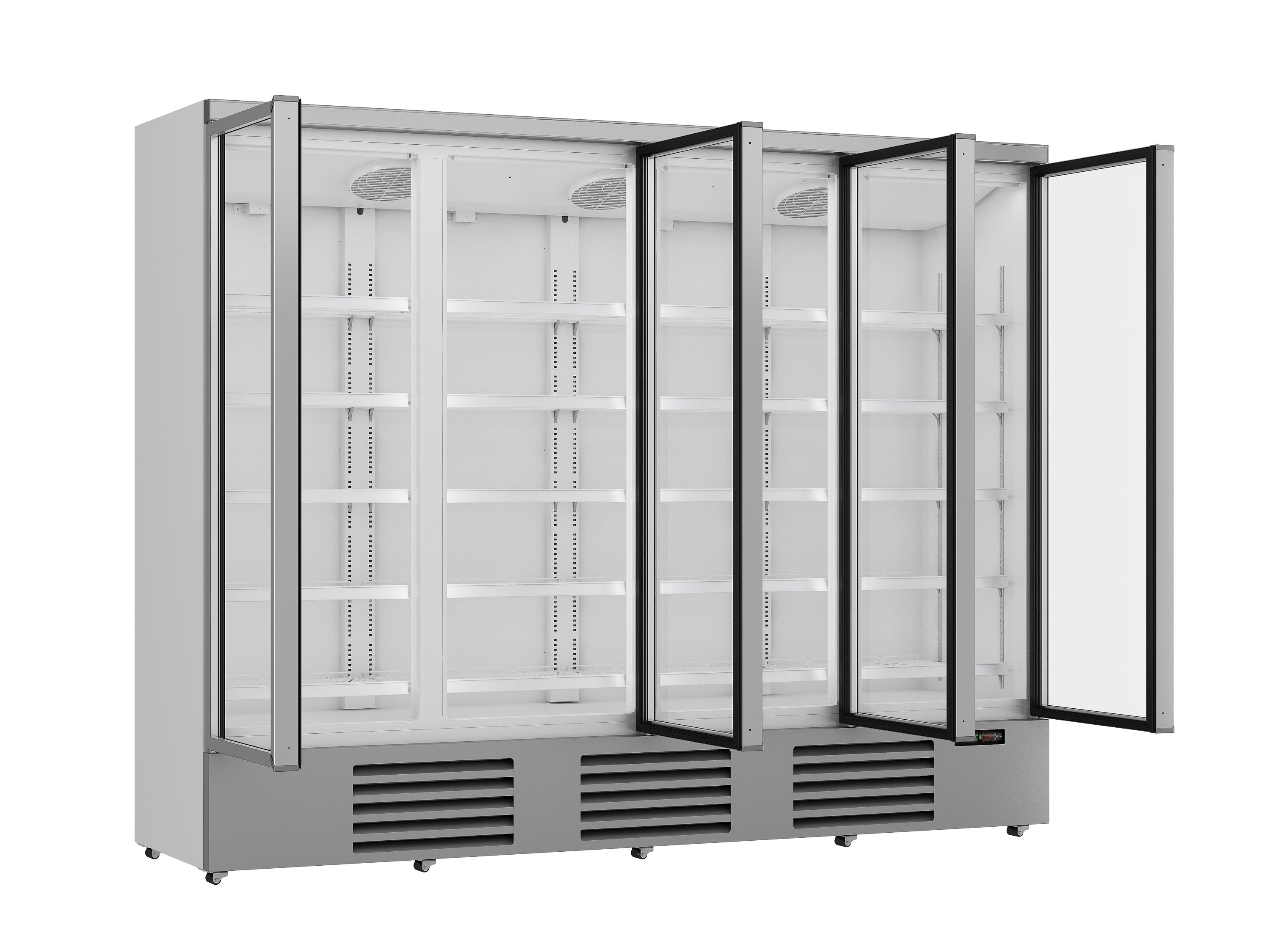 CombiSteel REFRIGERATOR 4 GLASS DOORS JDE-2025R  *TRANSPORT ON REQUEST*  **Note: there is a higher inrush current, which makes a circuit breaker with type C characteristic necessary.**