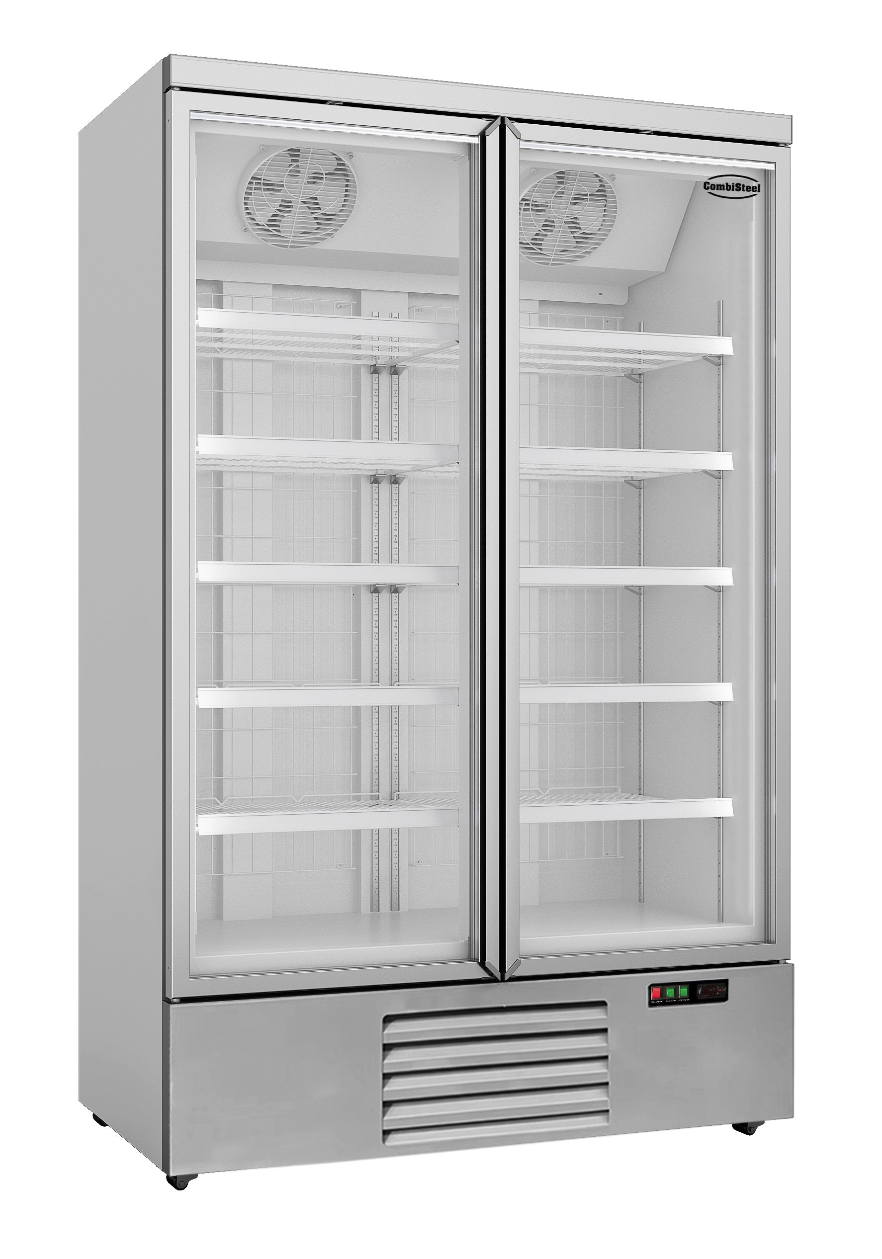 CombiSteel FREEZER 2 GLASS DOORS JDE-1000F  **Note: there is a higher inrush current, which makes a circuit breaker with type C characteristic necessary.** – commercial catering equipment