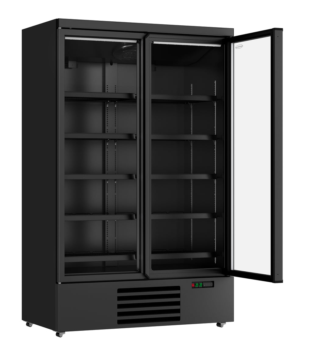 CombiSteel REFRIGERATOR 2 GLASS DOORS BLACK JDE-1000R BL