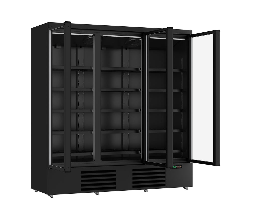 CombiSteel REFRIGERATOR 3 GLASS DOORS BLACK JDE-1530R BL