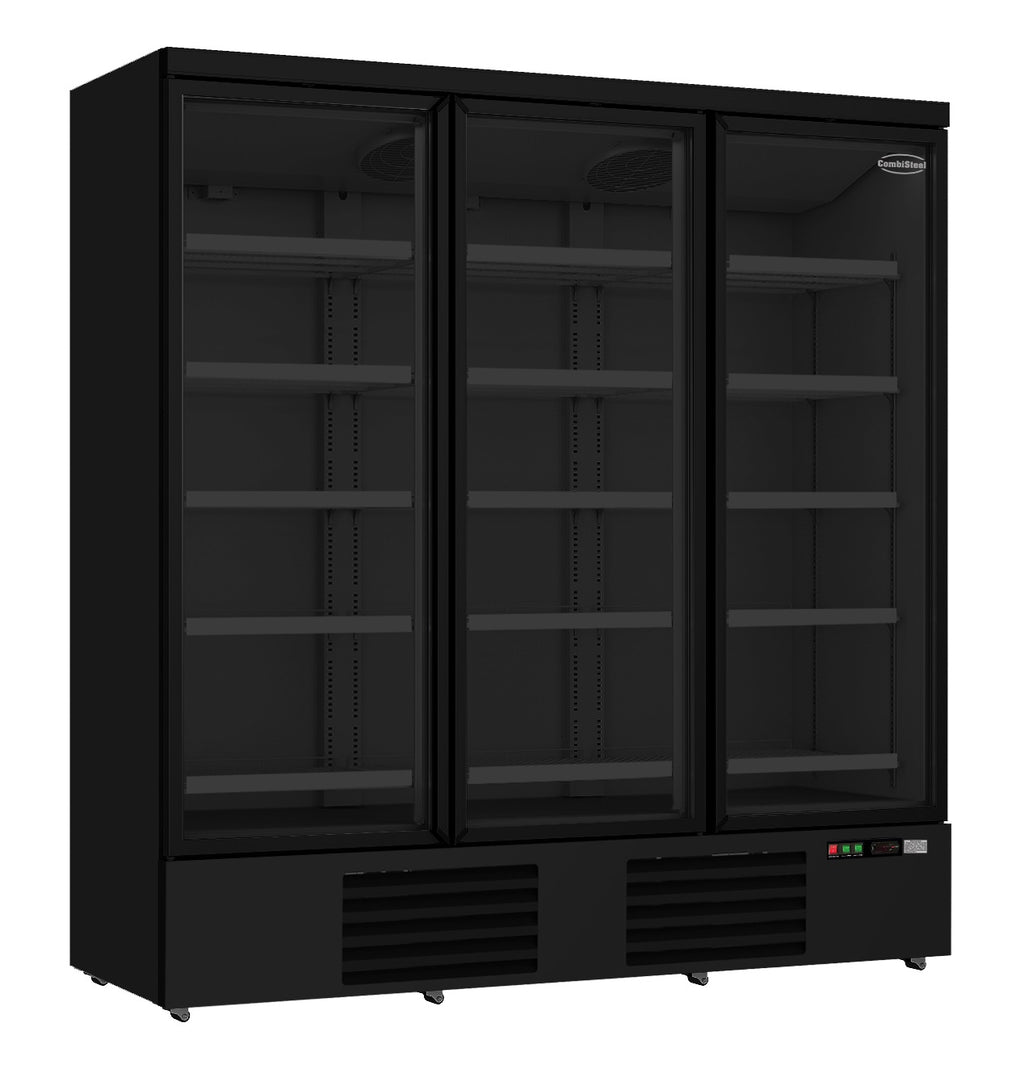 CombiSteel REFRIGERATOR 3 GLASS DOORS BLACK JDE-1530R BL