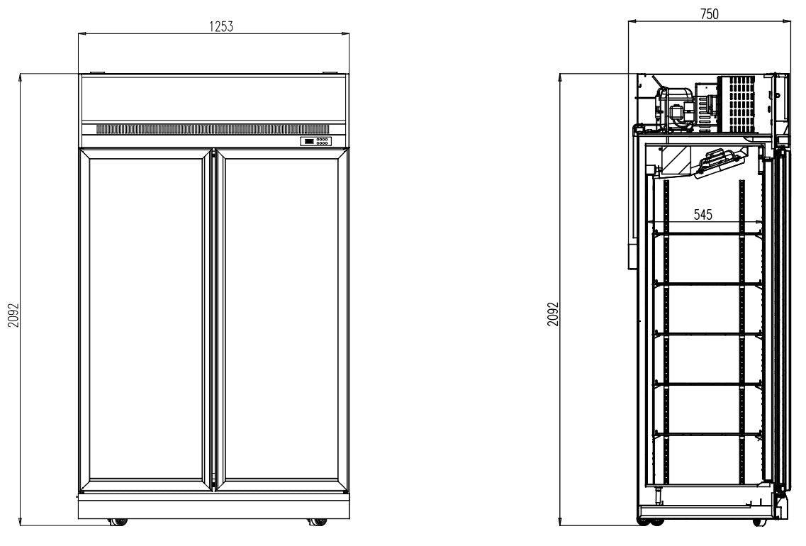CombiSteel REFRIGERATOR 2 GLASS DOORS INS-1000R