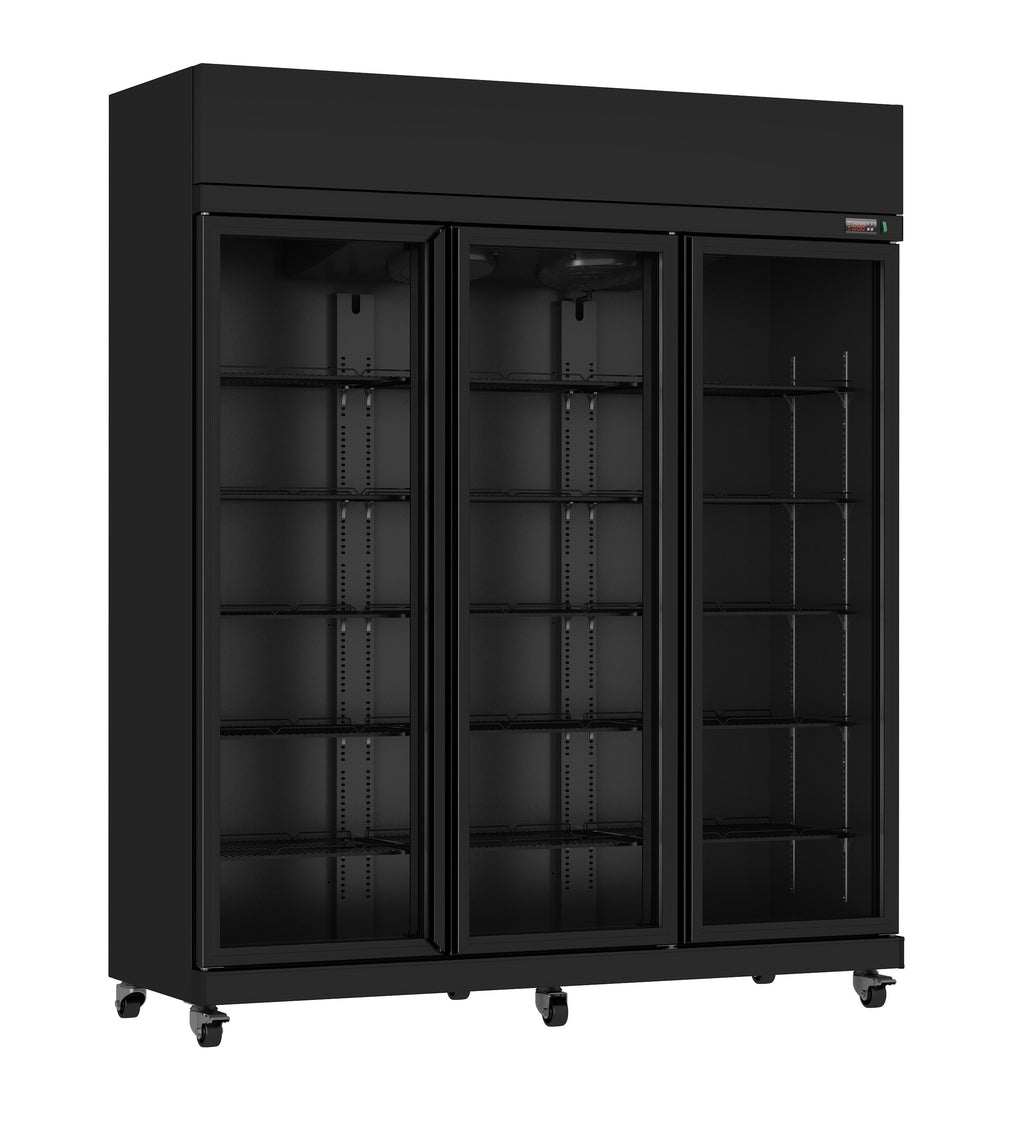 CombiSteel REFRIGERATOR 3 GLASS DOORS BLACK IRM-1180R BL