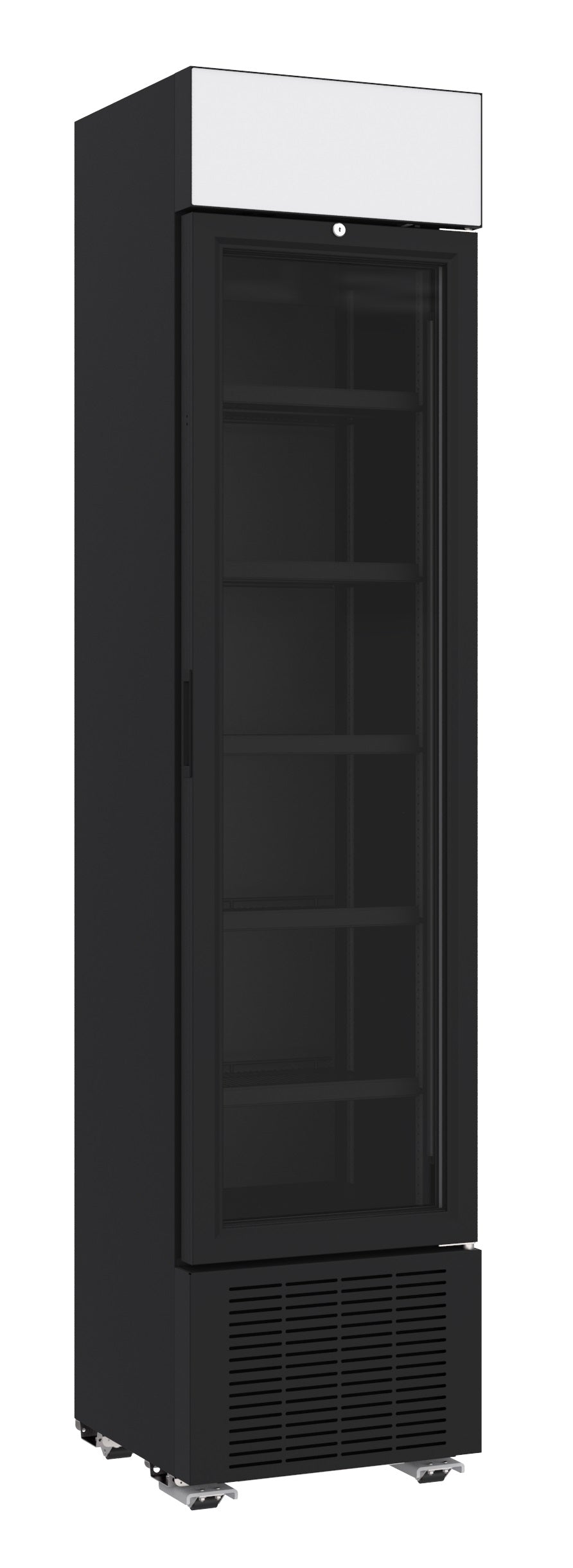 CombiSteel REFRIGERATOR 1 GLASS DOOR BLACK 232L *TRANSPORT ON REQUEST*