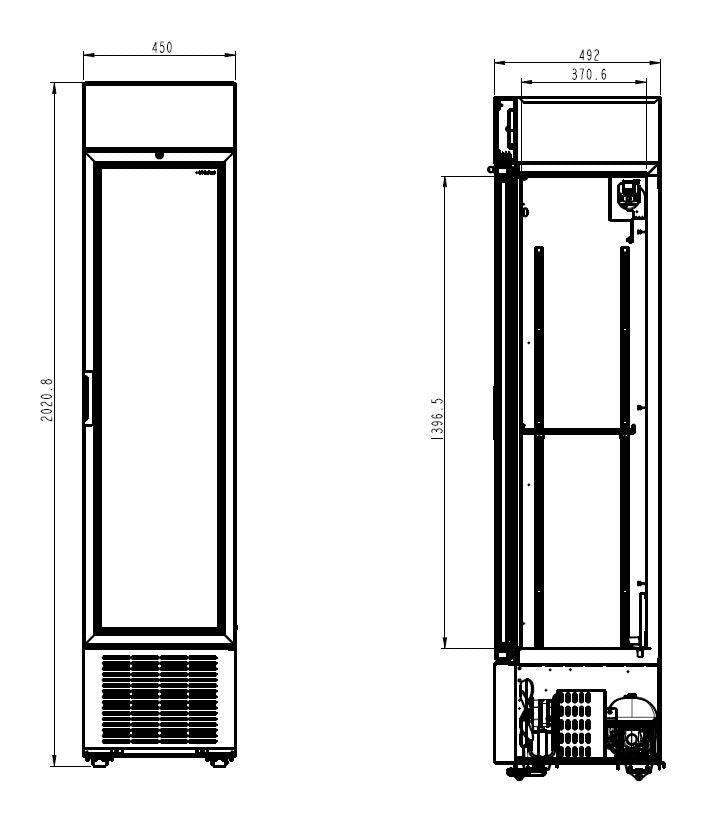 CombiSteel REFRIGERATOR 1 GLASS DOOR BLACK 232L *TRANSPORT ON REQUEST*