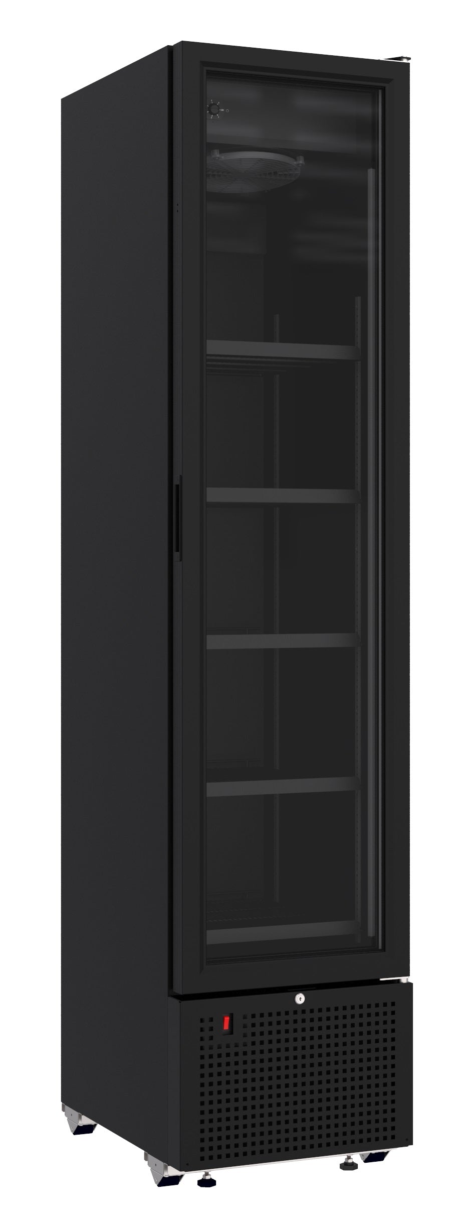 CombiSteel REFRIGERATOR 1 GLASS DOOR BLACK 348L *TRANSPORT ON REQUEST*