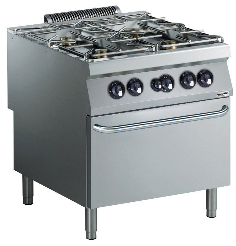 CombiSteel PRO 900 GAS RANGE 4 BU. WITH GAS OVEN – commercial catering equipment