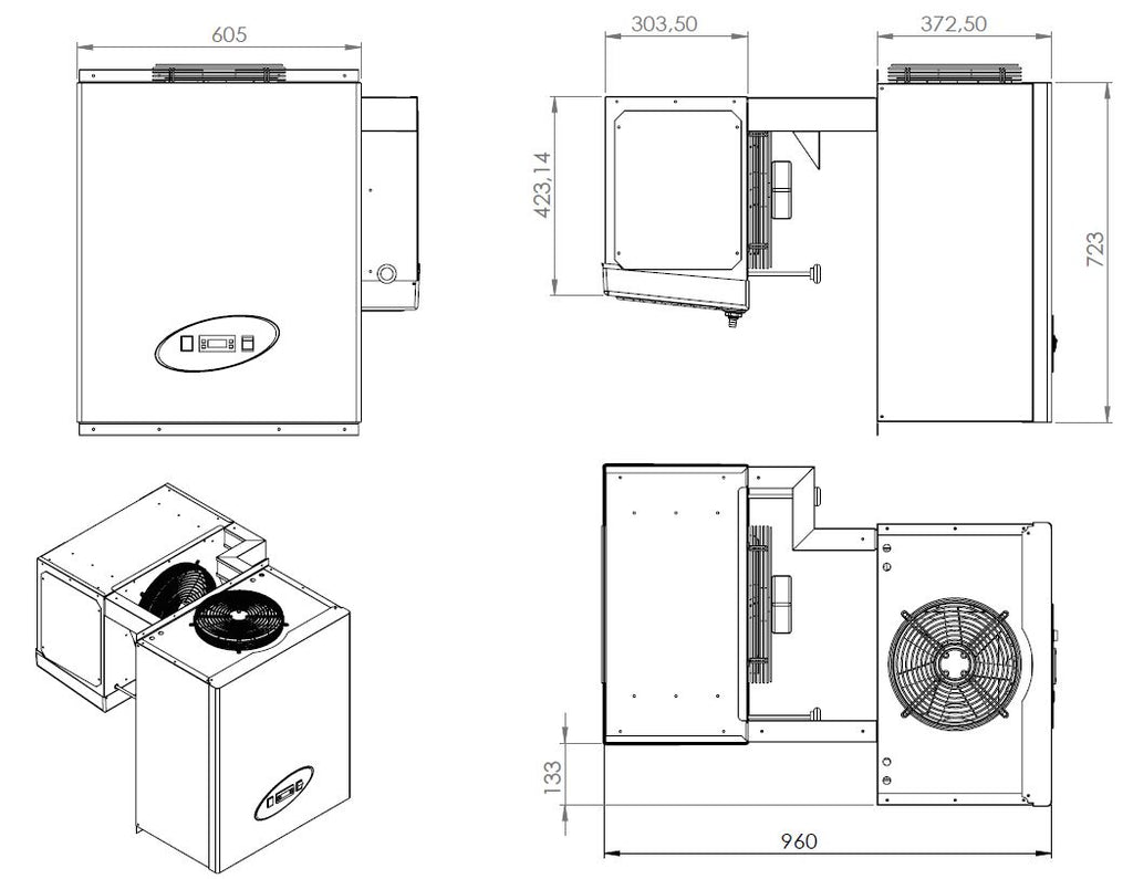 CombiSteel NEGATIVE WALL-MOUNTED STRADDLE-TYPE UNIT 6,6-9 M3