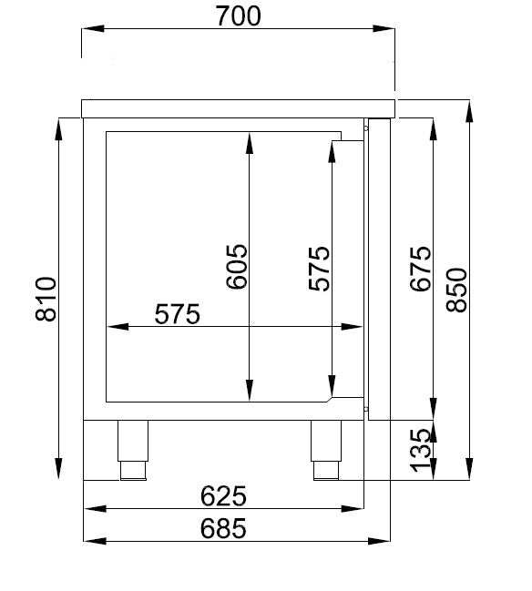 CombiSteel 700 REFRIGERATED COUNTER 2 DOORS
