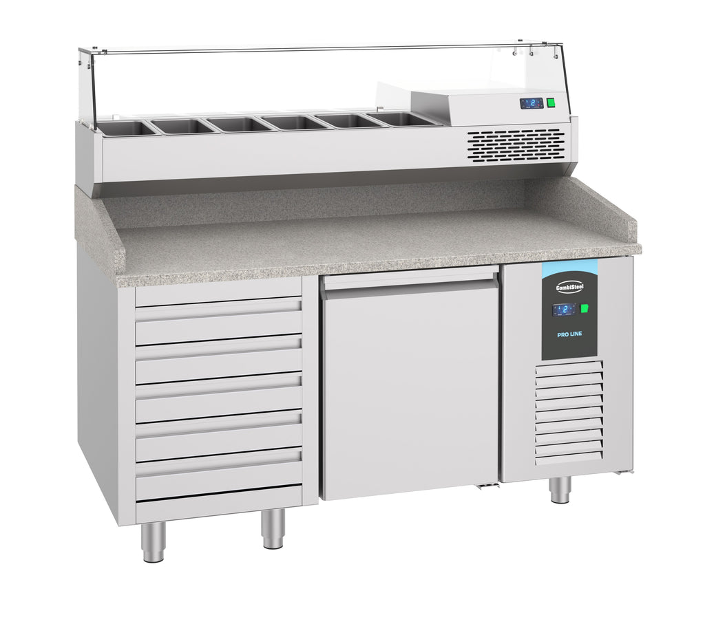 CombiSteel PIZZA COUNTER 1 DOOR 5 DRAWERS