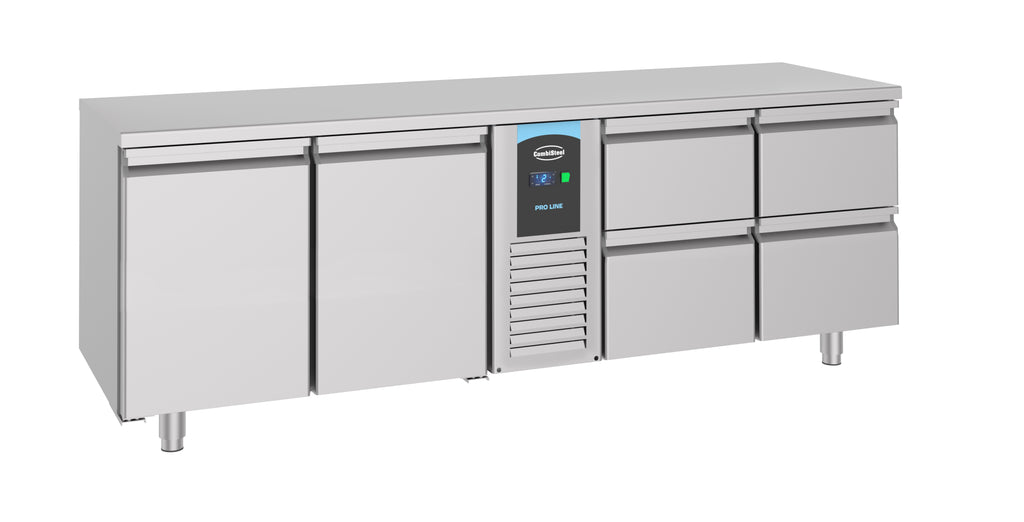 CombiSteel 700 REFRIGERATED COUNTER 2 DOORS AND 4 DRAWERS MONOBLOCK ENERGY LINE
