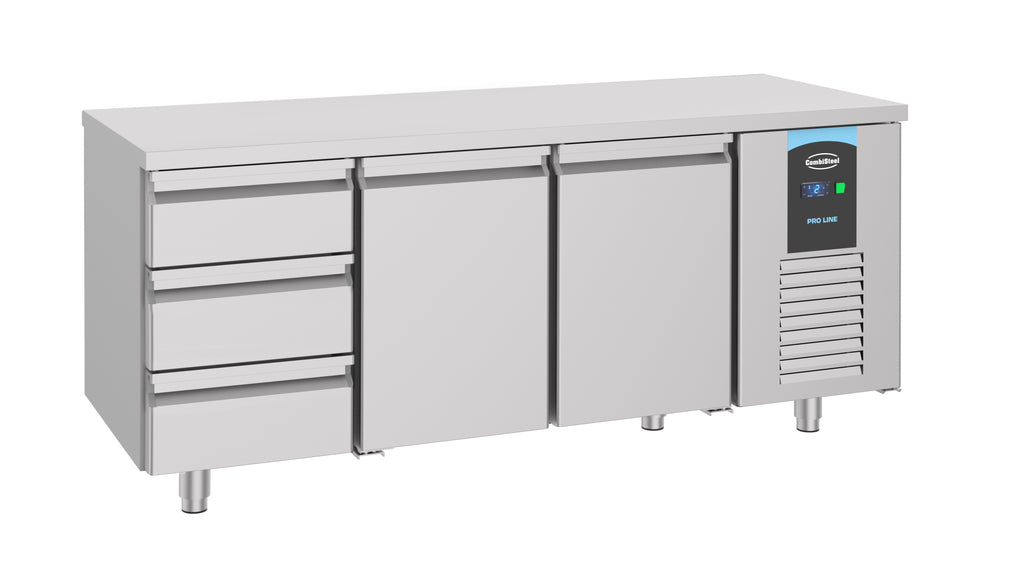 CombiSteel 700 REFRIGERATED COUNTER 2 DOORS 3 DRAWERS ENERGY LINE