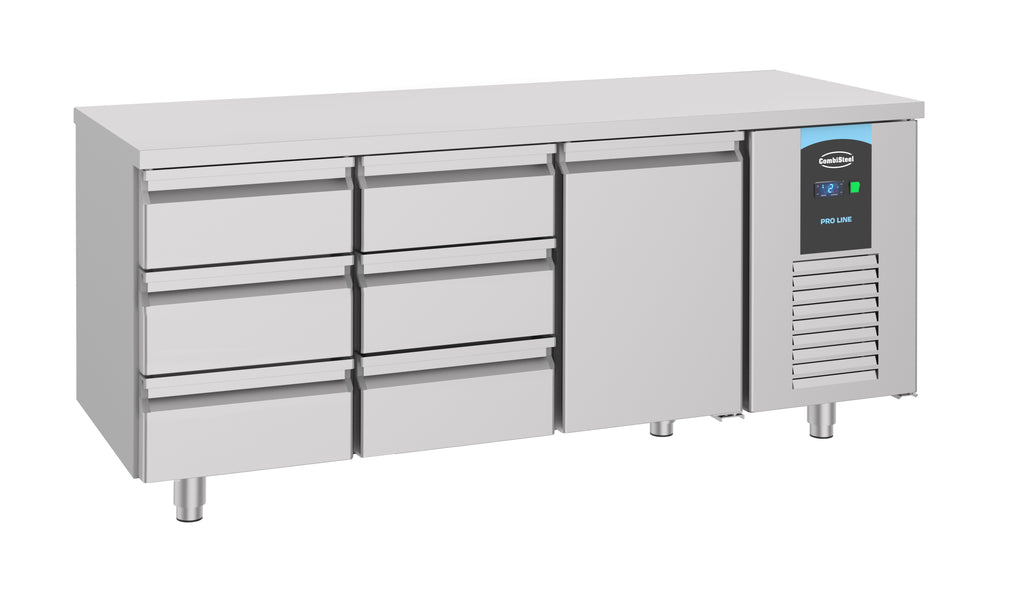 CombiSteel 700 REFRIGERATED COUNTER 1 DOOR 6 DRAWERS ENERGY LINE