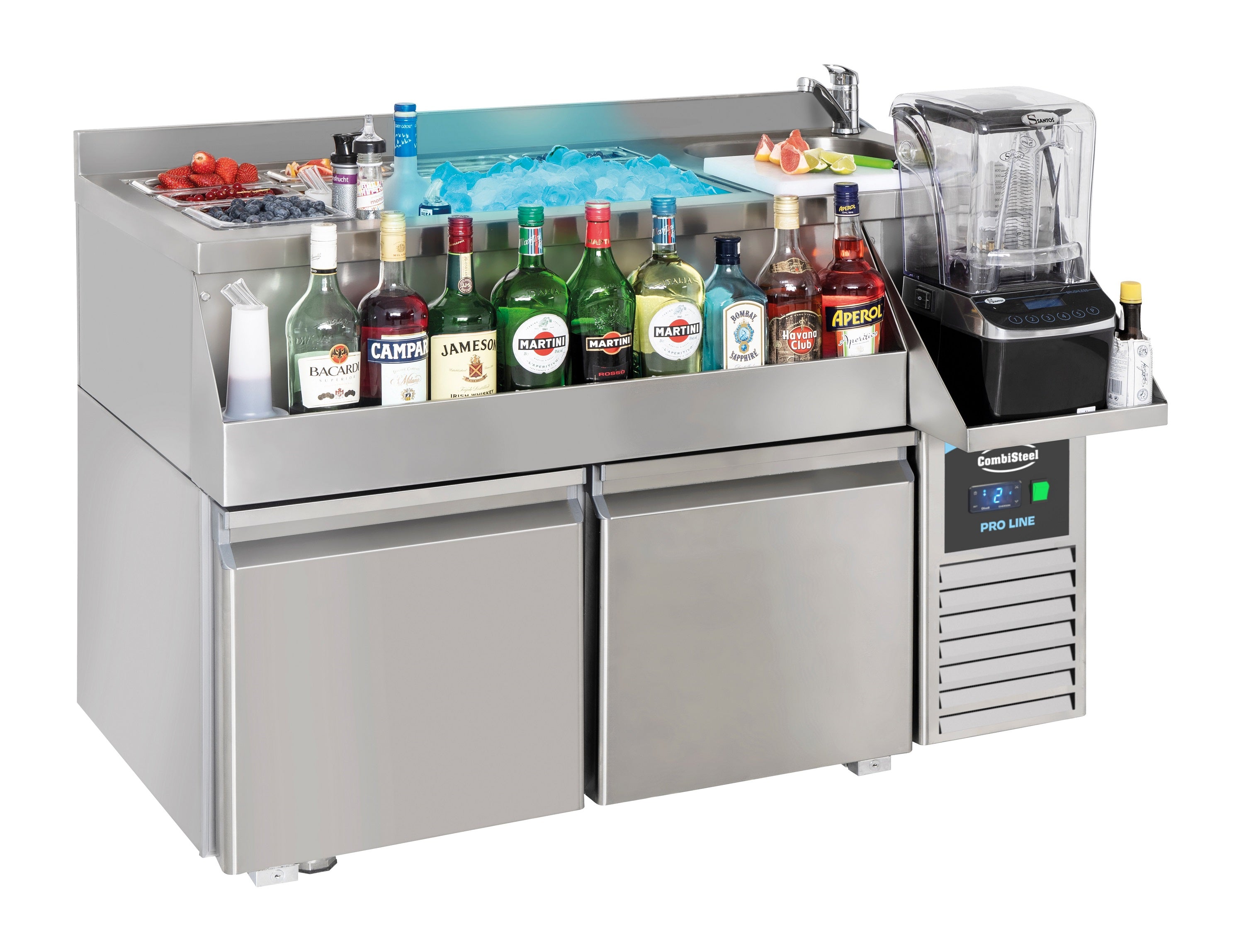 CombiSteel REFRIGERATED COUNTER 2 DOORS WITH COCKTAIL BAR STATION