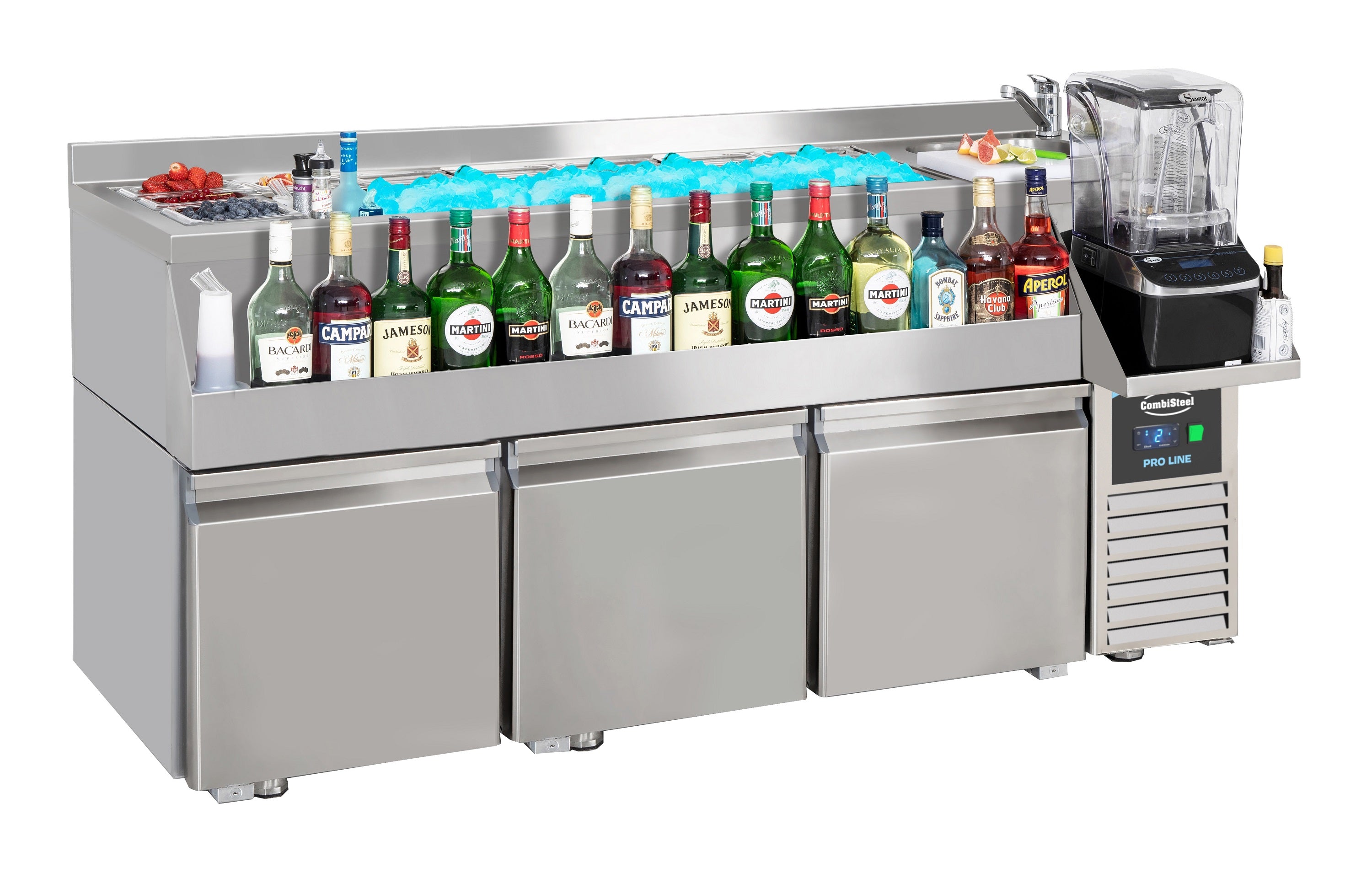 CombiSteel REFRIGERATED COUNTER 3 DOORS WITH COCKTAIL BAR STATION