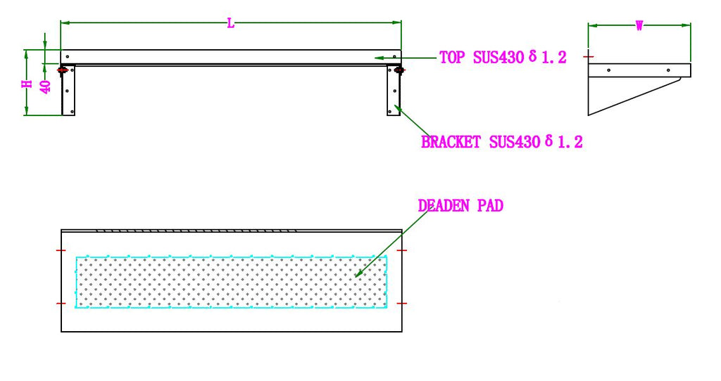 CombiSteel 400 SS WALL SHELVES 900 INCL. BRACKETS