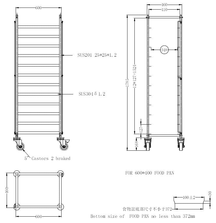 CombiSteel CLEARING TROLLEY FLAT-PACKED EN 600x400
