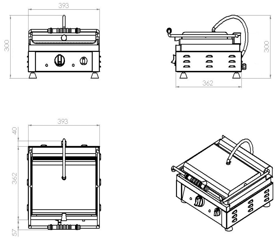 CombiSteel CONTACT GRILL GROOVED