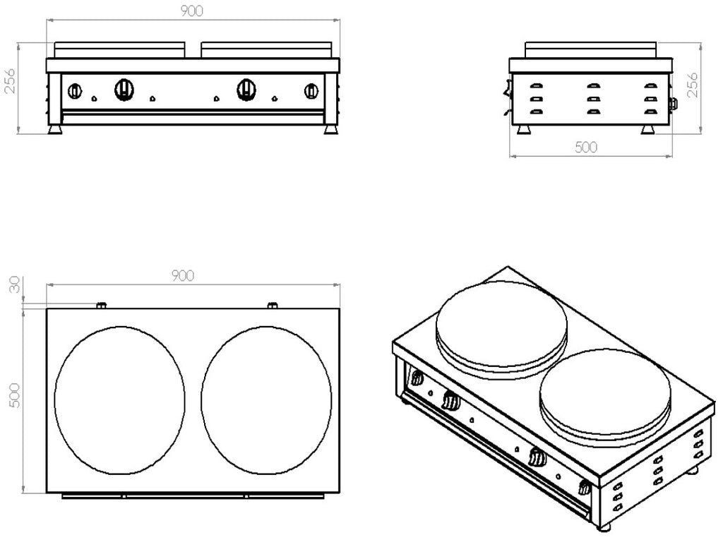 CombiSteel CREPE MAKER 2 PLATES