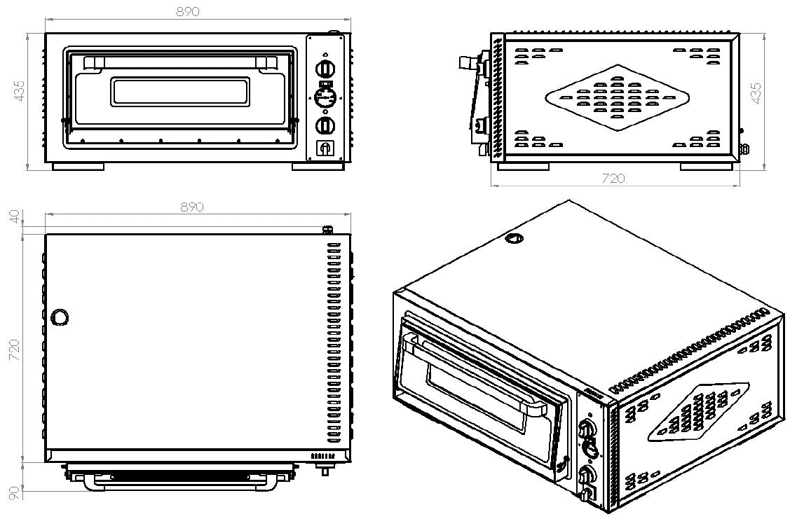 CombiSteel ELEC. PIZZA OVEN SINGLE 1 X 4