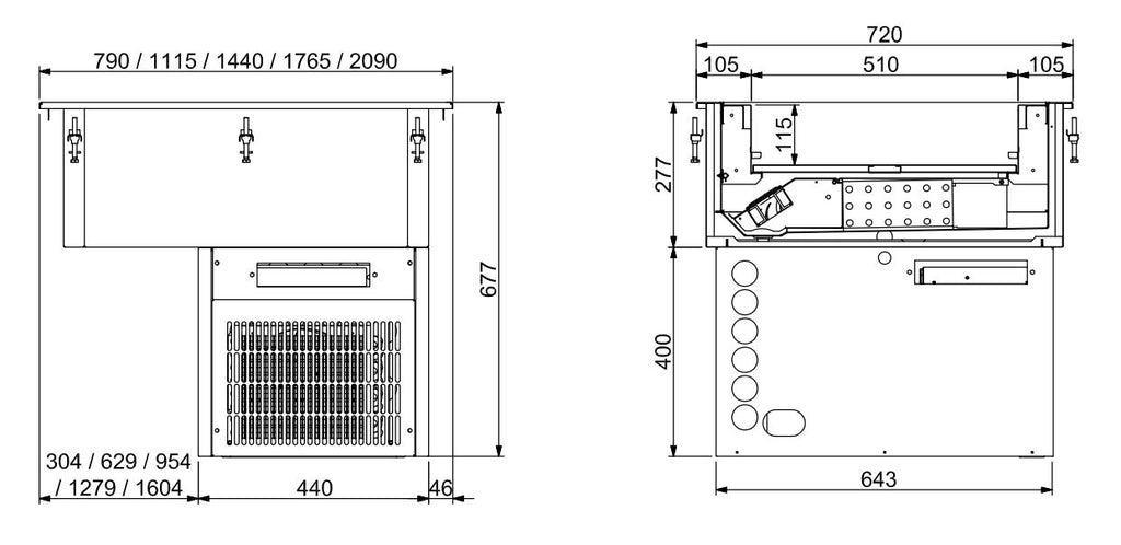 CombiSteel DROP-IN REFRIGERATED UNIT VENTILATED 4/1 - 160MM