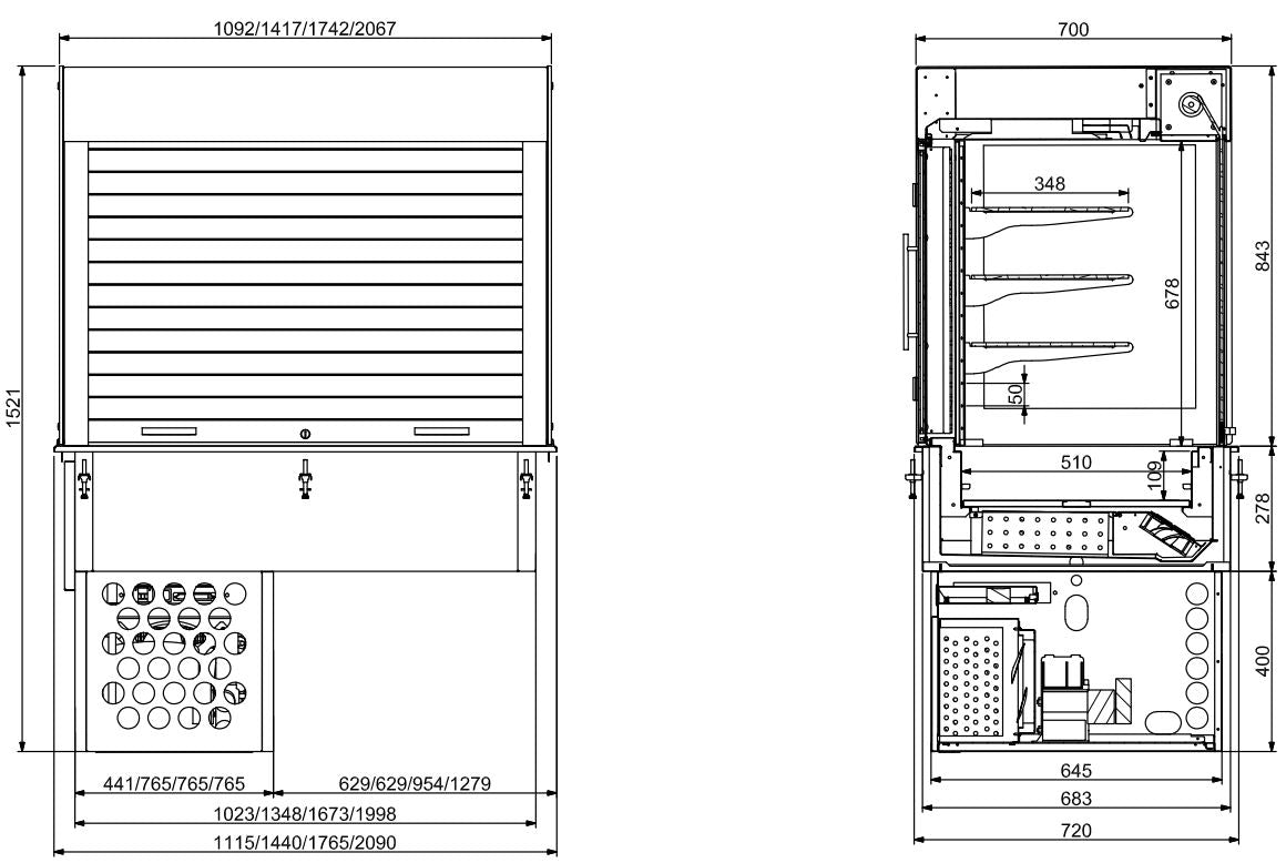 CombiSteel DROP-IN CUBIC REFRIGERATED DISPLAY - BLINDS 4/1