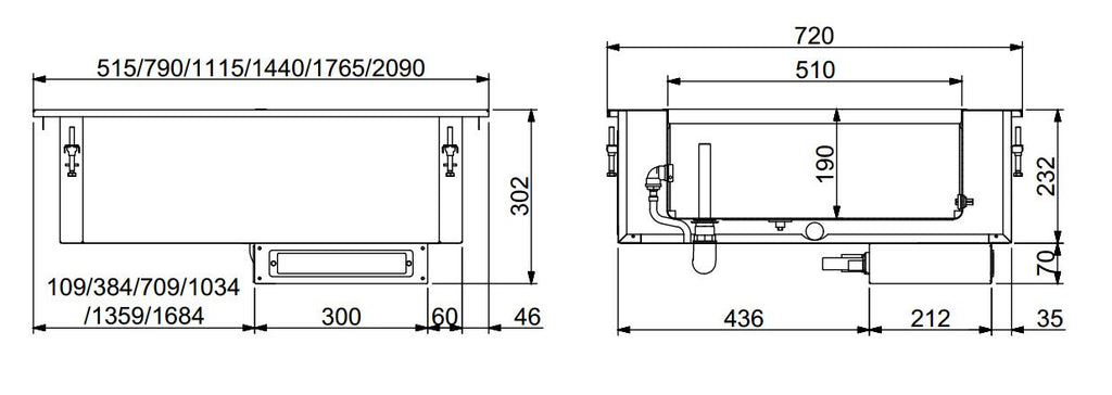 CombiSteel DROP-IN BAIN-MARIE UNIT 4/1 - AUTOMATIC WATER FILLING