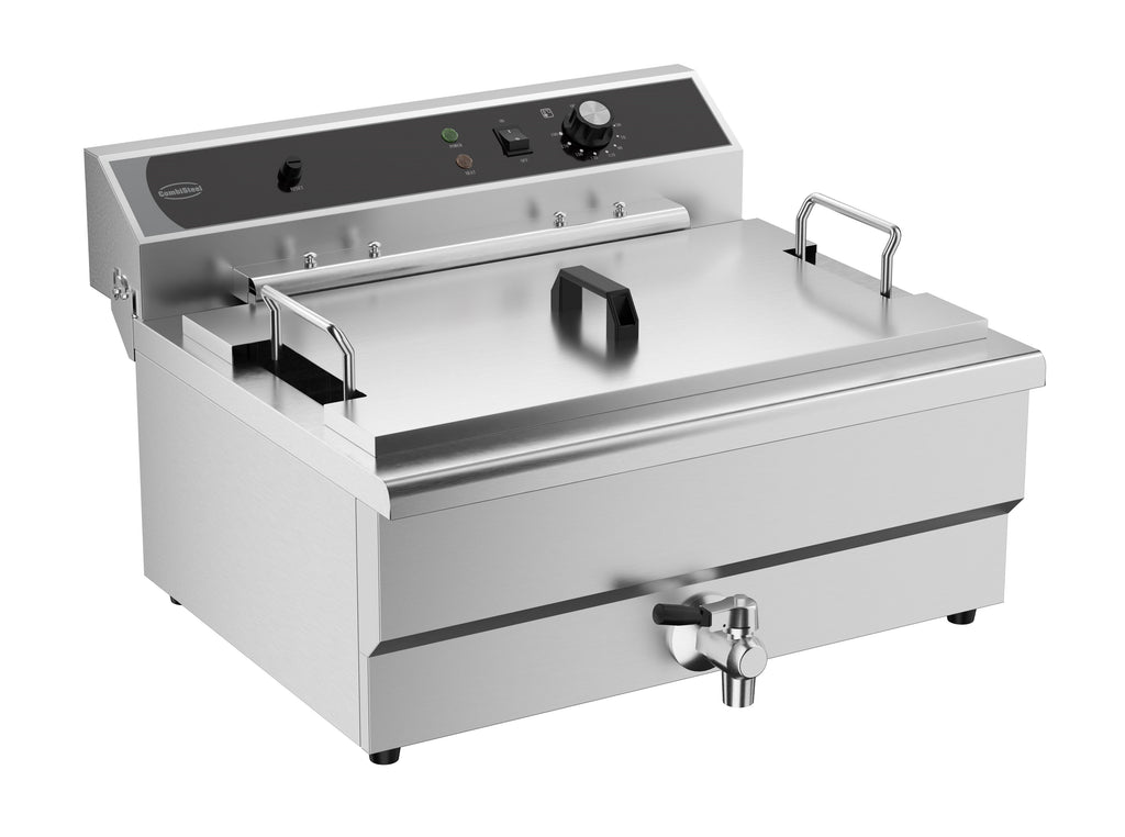 CombiSteel ELECTRIC COUNTER FRYER 25L - WITH DRAIN VALVE