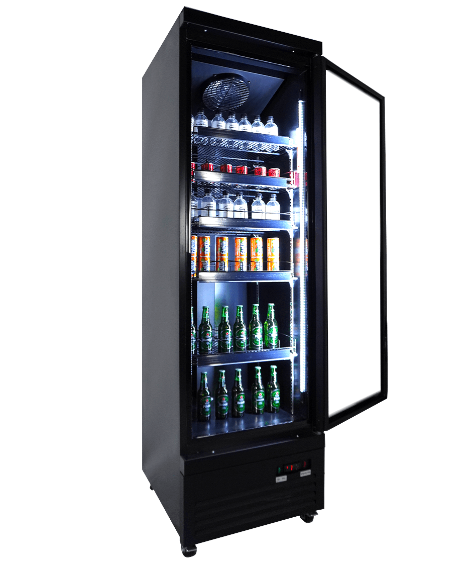 CombiSteel REFRIGERATOR 1 GLASS DOOR BLACK CEB-500R BL