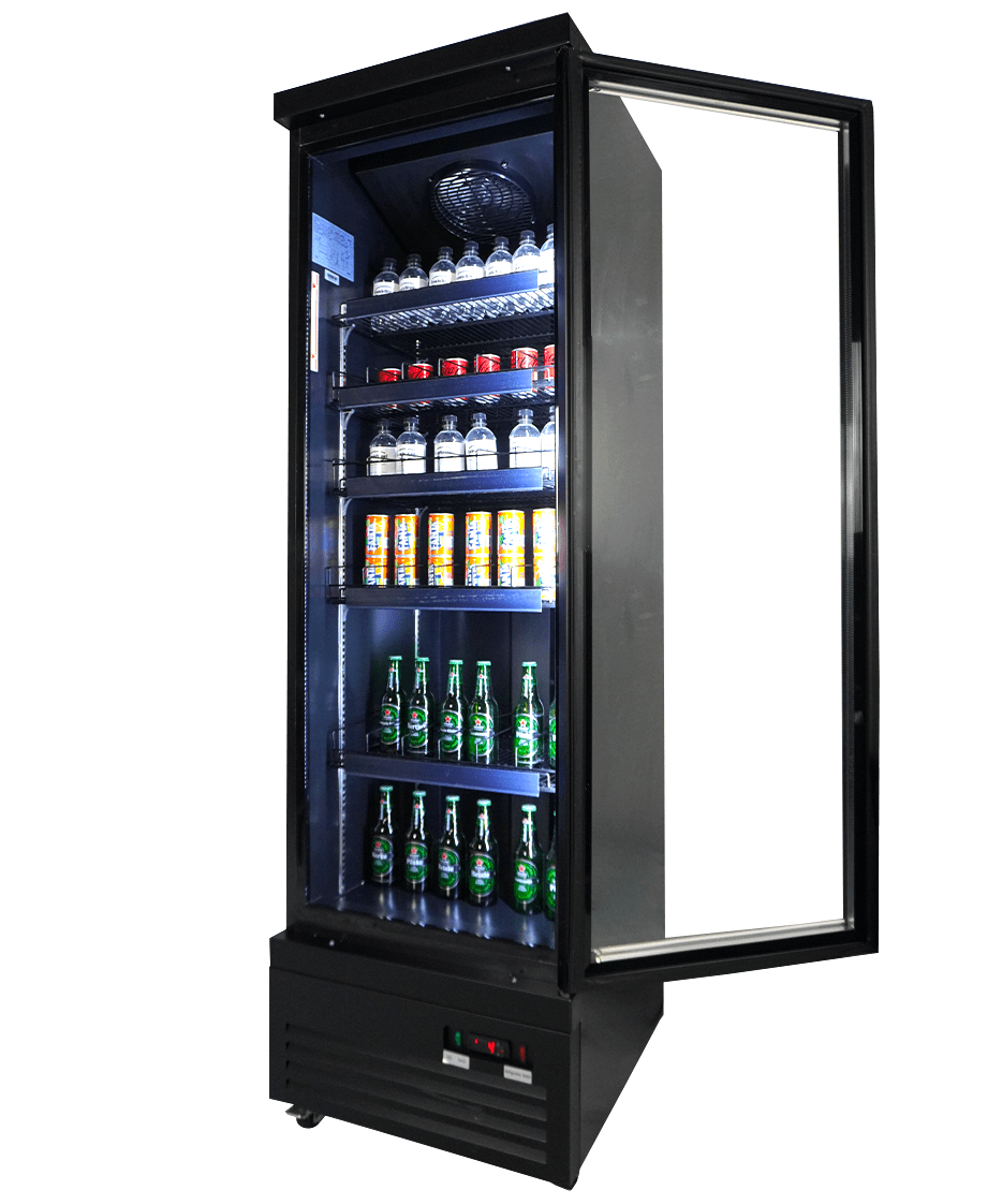 CombiSteel REFRIGERATOR 1 GLASS DOOR BLACK CEB-500R BL